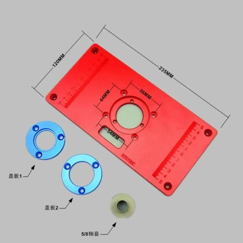 JCFANTS Store Router Table Insert Plate, Multifunctional Trimming Engraving Table (Red-new1) - Image 2